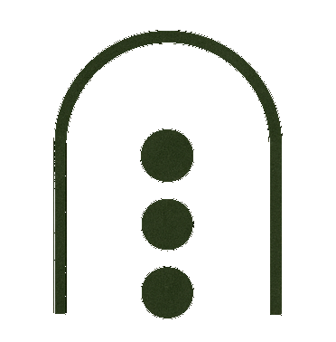 Logo depicting three circles under an archway